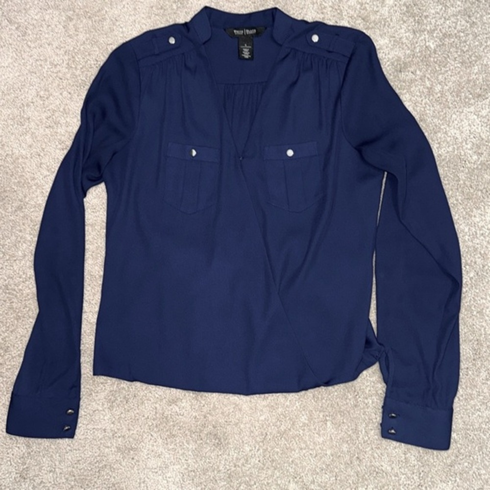 White House Black Market - Navy Blue Blouse
